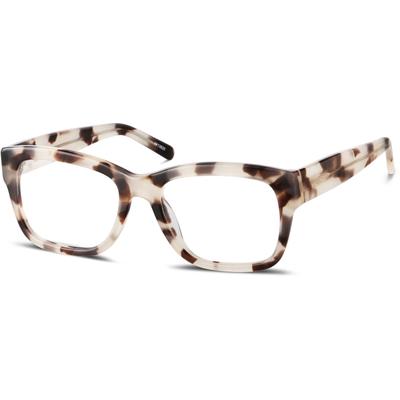 Zenni Boho Square Glasses Ivory Tortoiseshell Plastic Full Rim Frame