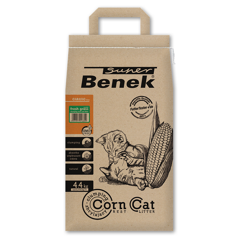 Lettiera Super Benek Corn Cat Erba fresca - 7 L (ca. 4,4 kg)