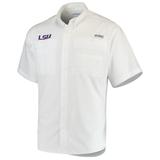 Men's Columbia White LSU Tigers PFG Tamiami Shirt