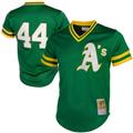 Men's Mitchell & Ness Reggie Jackson Green Oakland Athletics Cooperstown Mesh Batting Practice Jersey