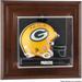 Green Bay Packers Brown Framed Wall-Mountable Mini Helmet Display Case