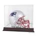 New England Patriots Mahogany Helmet Logo Display Case with Mirror Back