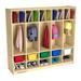 Childcraft 5 Section Preschool Cubby Locker Wood in Brown/Green/Yellow | 53.75 H x 48 W x 13.75 D in | Wayfair 272113