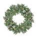 Northlight Seasonal Pre-Lit Snow Mountain Pine Artificial Christmas Wreath - Clear Lights Traditional Faux, in Green/White | Wayfair M88645