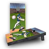 Custom Cornhole Boards Baseball Cornhole Game Set 4.0 H x 24.0 W x 48.0 D in brownManufactured Wood | 4" H X 24" W X 48" D | Wayfair CCB56-2x4-C
