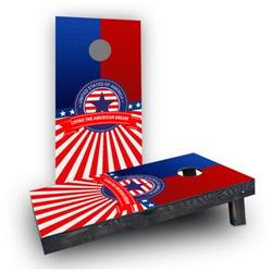 Custom Cornhole Boards America Theme Cornhole Game Set Manufactured Wood in Brown | 4 H x 24 W x 48 D in | Wayfair CCB24-2x4-C