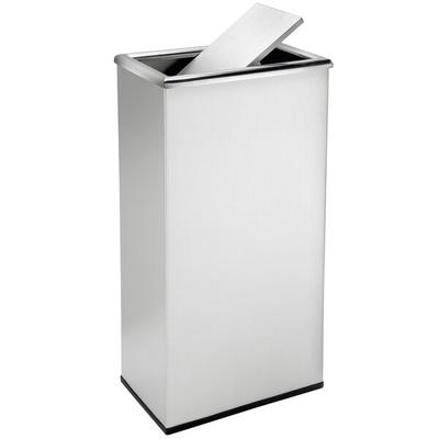 Commercial Zone 780829 Precision 13.5 Gallon Stainless Steel Trash Can and Rectangular Swivel Lid Set
