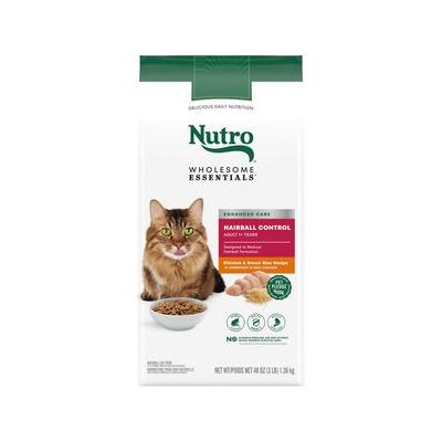 Nutro Natural Choice Hairball Control Adult Chicken & Whole Brown Rice Formula Dry Cat Food, 3-lb