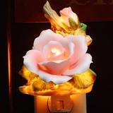 Cosmos Gifts Rose Night Light Porcelain/Ceramic in Pink | 4.5 H x 4 W x 3.5 D in | Wayfair 2121