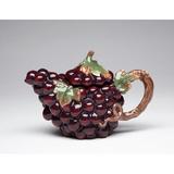 Cosmos Gifts Grape 0.25-qt. Teapot Porcelain China/Ceramic in Indigo | 4.5 H x 6.75 W x 3.5 D in | Wayfair 10332