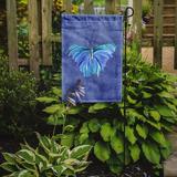 Caroline's Treasures Butterfly on Slate 2-Sided Garden Flag, Polyester in Blue | 15 H x 11 W in | Wayfair 8855GF