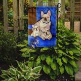 Caroline's Treasures White Frenchies in Momma's Chair French Bulldog 2-Sided Garden Flag, Polyester in Blue/Brown | 15 H x 11 W in | Wayfair 7055GF