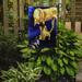Caroline's Treasures Natural Fawn Great Dane w/ Puppy 2-Sided Garden Flag, Polyester in Blue | 15 H x 11 W in | Wayfair 7208GF