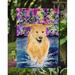 Caroline's Treasures Golden Retriever 2-Sided Garden Flag, Polyester in Blue/Brown | 15 H x 11 W in | Wayfair SS8627GF