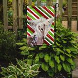 Caroline's Treasures Chinese Crested Candy Cane Holiday Christmas 2-Sided Garden Flag, Polyester in Red | 15 H x 11 W in | Wayfair LH9257GF