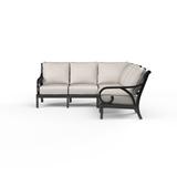 Sunset West Monterey Left Hand Facing Patio Sectional w/ Sunbrella Cushions Metal/Sunbrella® Fabric Included in Black | 39 H x 89 D in | Wayfair