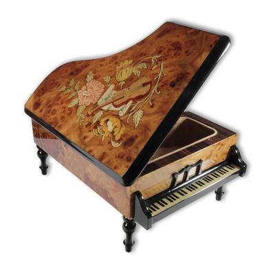 Großer Spieluhr Holz-Flügel mit Intarsien Melodie wählbar Image