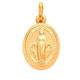 Alexander Castle Child's Small Solid 9ct Gold Miraculous Medal Catholic Pendant - 14mm x 11mm Miraculous Medal PENDANT ONLY with Jewellery Gift Box - Matt Finish