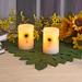 LumaBase Dried Flowers Battery Operated Wax LED Candles Plastic in White/Yellow | 4 H x 3.25 W x 3.25 D in | Wayfair 92202