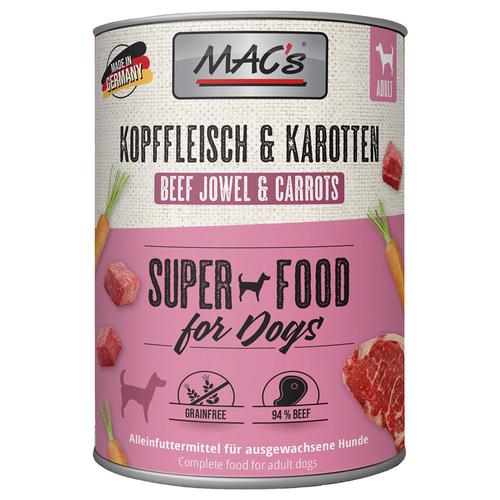 24x800g Adult Kopffleisch & Karotten MAC's Hundefutter nass