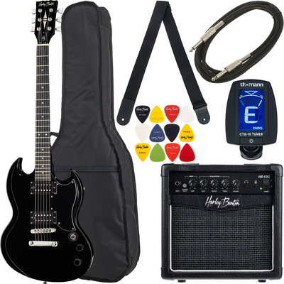 Harley Benton DC-200 BK Student Serie Bundle