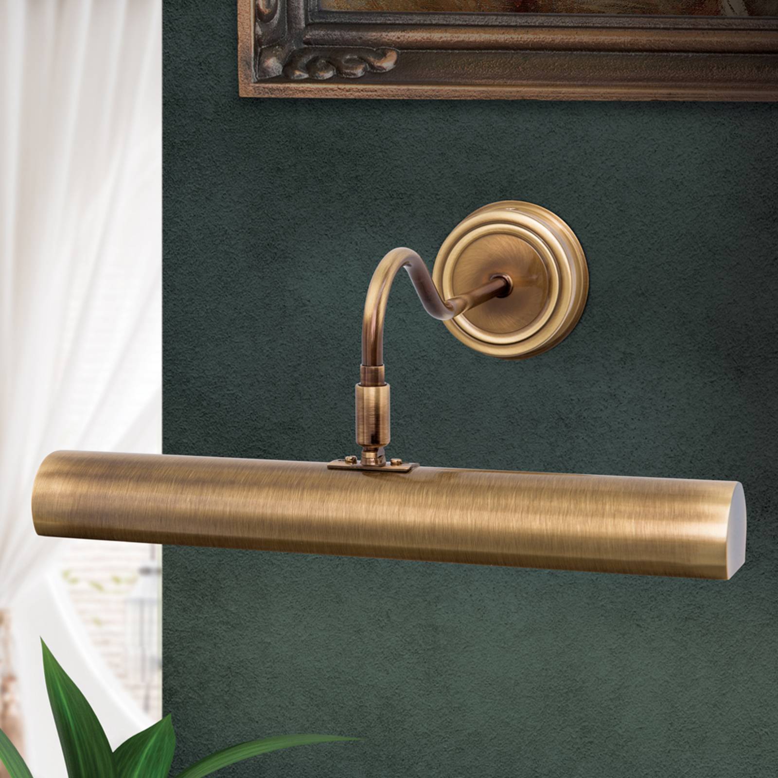 ORION Altmessingfarbene Bilderleuchte Lariga 35 cm Lariga, dimmbar, bronze / altmessing, für Wohn- / Esszimmer, Metall, Wandleuchte, Wandlampe Innen