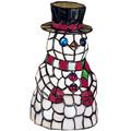 Meyda Lighting Snowman Tiffany Glass 8 Inch Accent Lamp - 18461