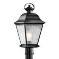 Kichler Lighting Mount Vernon 20 Inch Tall 1 Light Outdoor Post Lamp - 9909BK