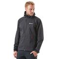 Berghaus Men's Stormcloud Waterproof Jacket with AQ™2 Fabric and Fully Adjustable Hood, Packable Rain Jacket, Black, S