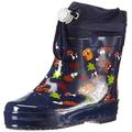 Playshoes Gummistiefel Halbschaft gefüttert Regenstiefel, Marine Waldtiere, 24 EU