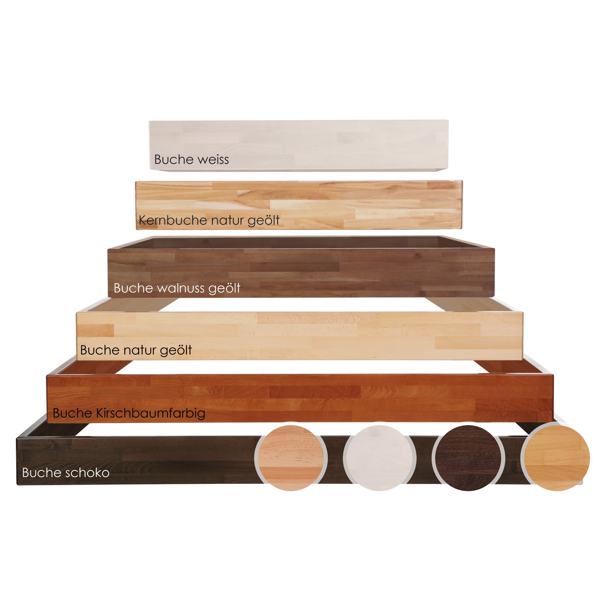 Hasena Wood-Line Bettrahmen Classic 16 Massivholz 90x200 cm / Buche natur lackiert