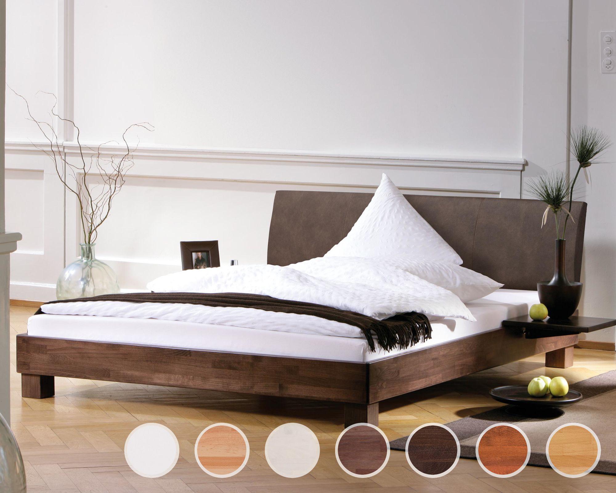 Hasena Wood-Line Massivholzbett Ivio/Lecco 140x200 cm Buche natur