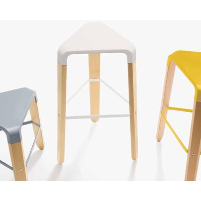 infiniti »PICAPAU STOOL« Designer-Hocker 46 cm / FGLP04G Schwarz gebeizt / R7001 Grau Image