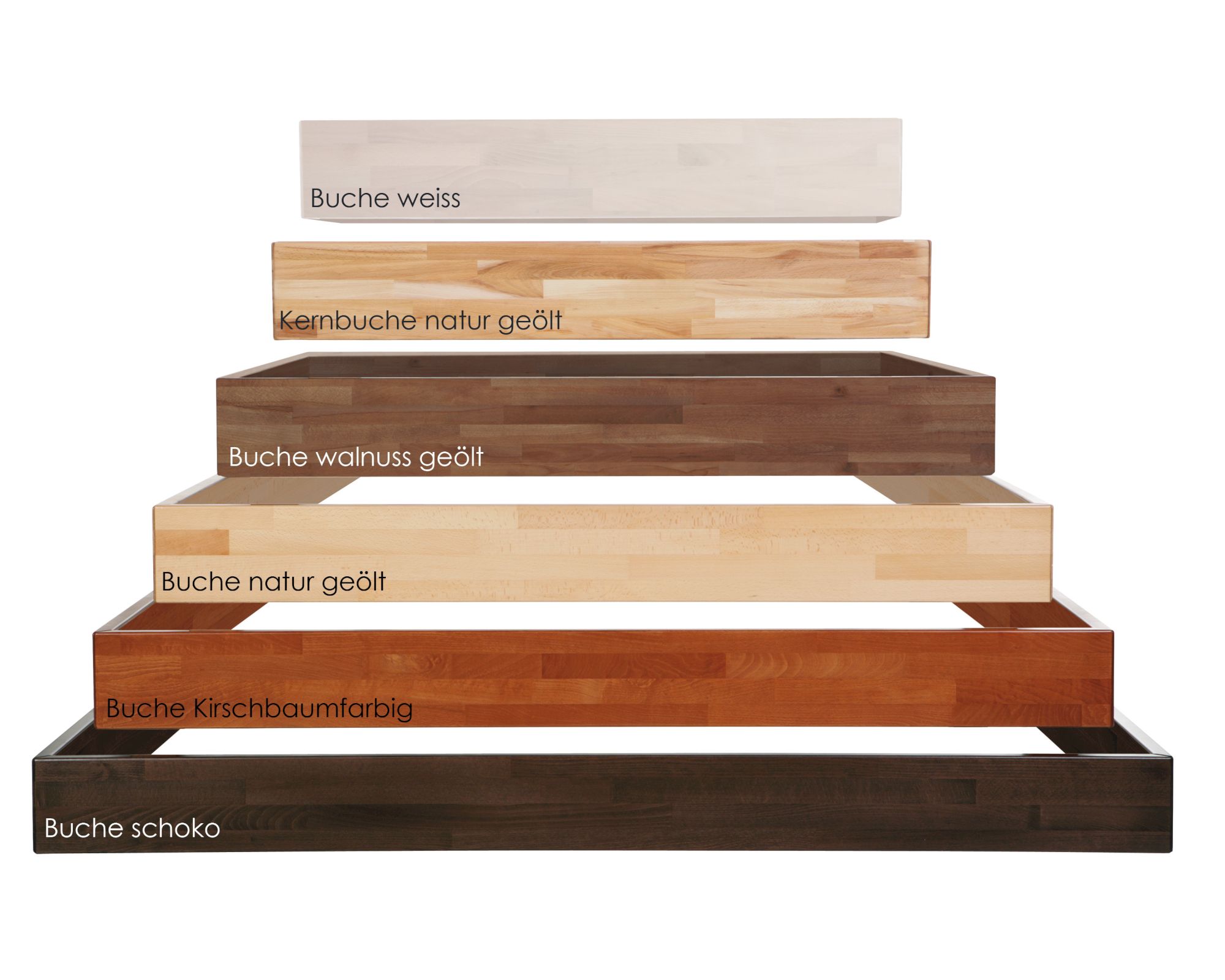 Hasena Wood-Line Bettrahmen Classic 16 Massivholz 180x200 cm / Buche schoko, lackiert