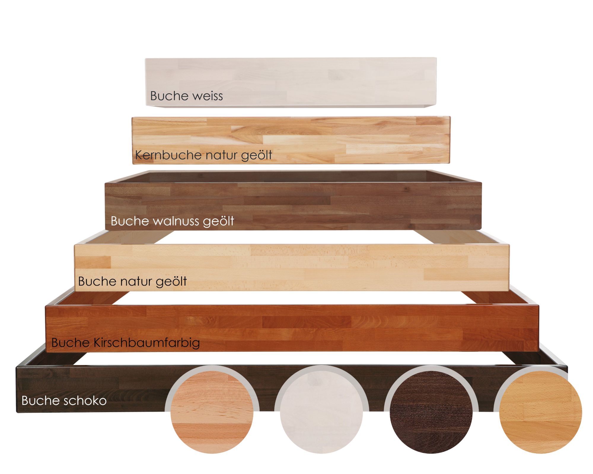 Hasena Wood-Line Massivholz Premium 18 Bettrahmen 90x200 cm / Buche weiss lasiert, lackiert