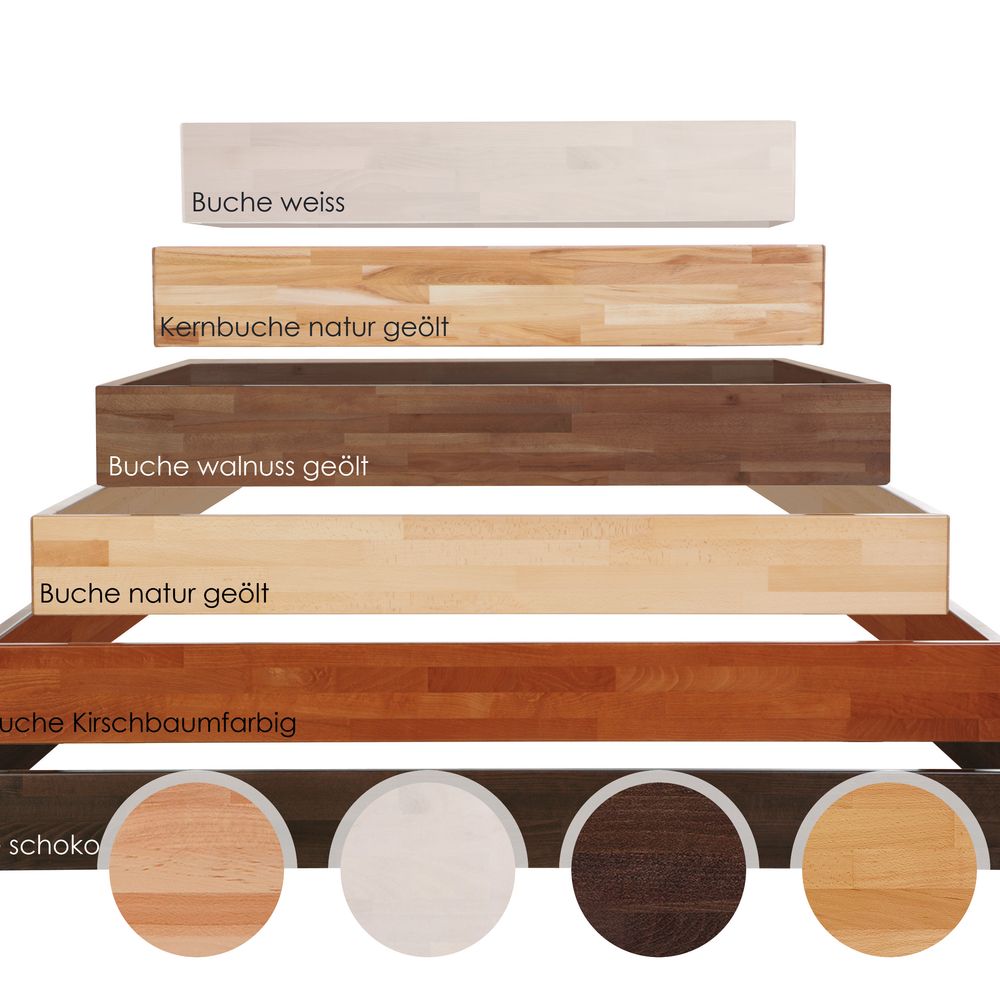 Hasena Wood-Line Bettrahmen Classic 16 Massivholz 90x200 cm / Buche weiss lasiert, lackiert Image