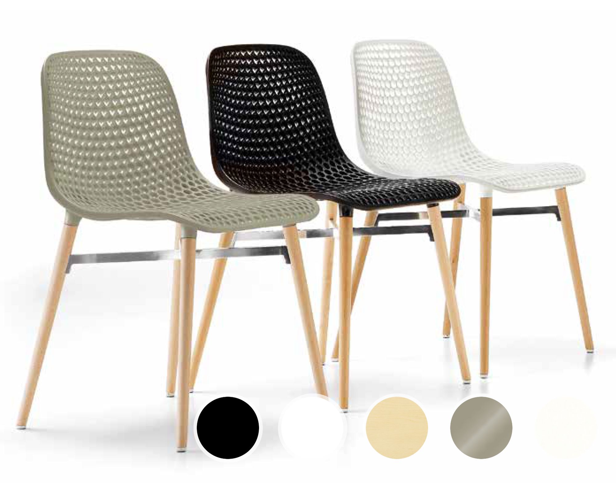 infiniti »NEXT« 4 Legs Designer-Stuhl FGVPN Buche natur / S101 Weiss