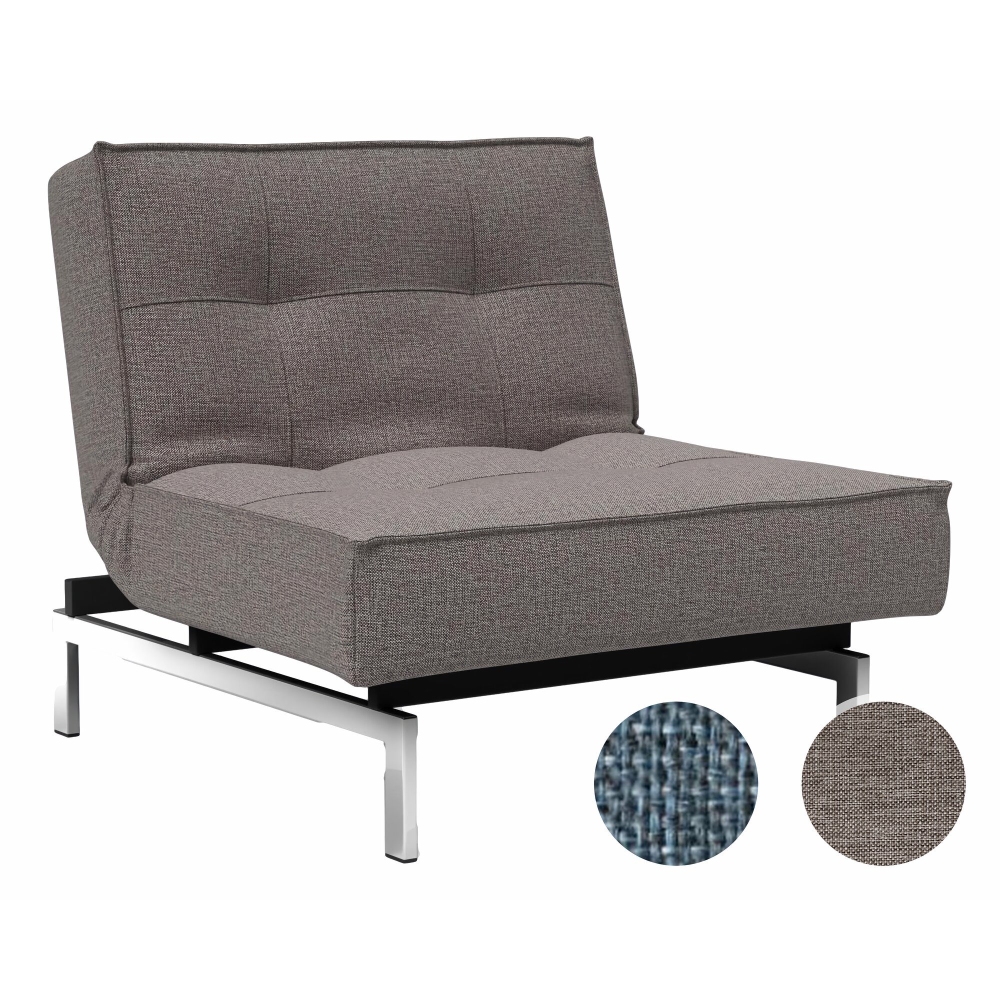 Innovation »Splitback« Stuhl Chrom/Matt Schwarz / 521 Mixed Dance Grey