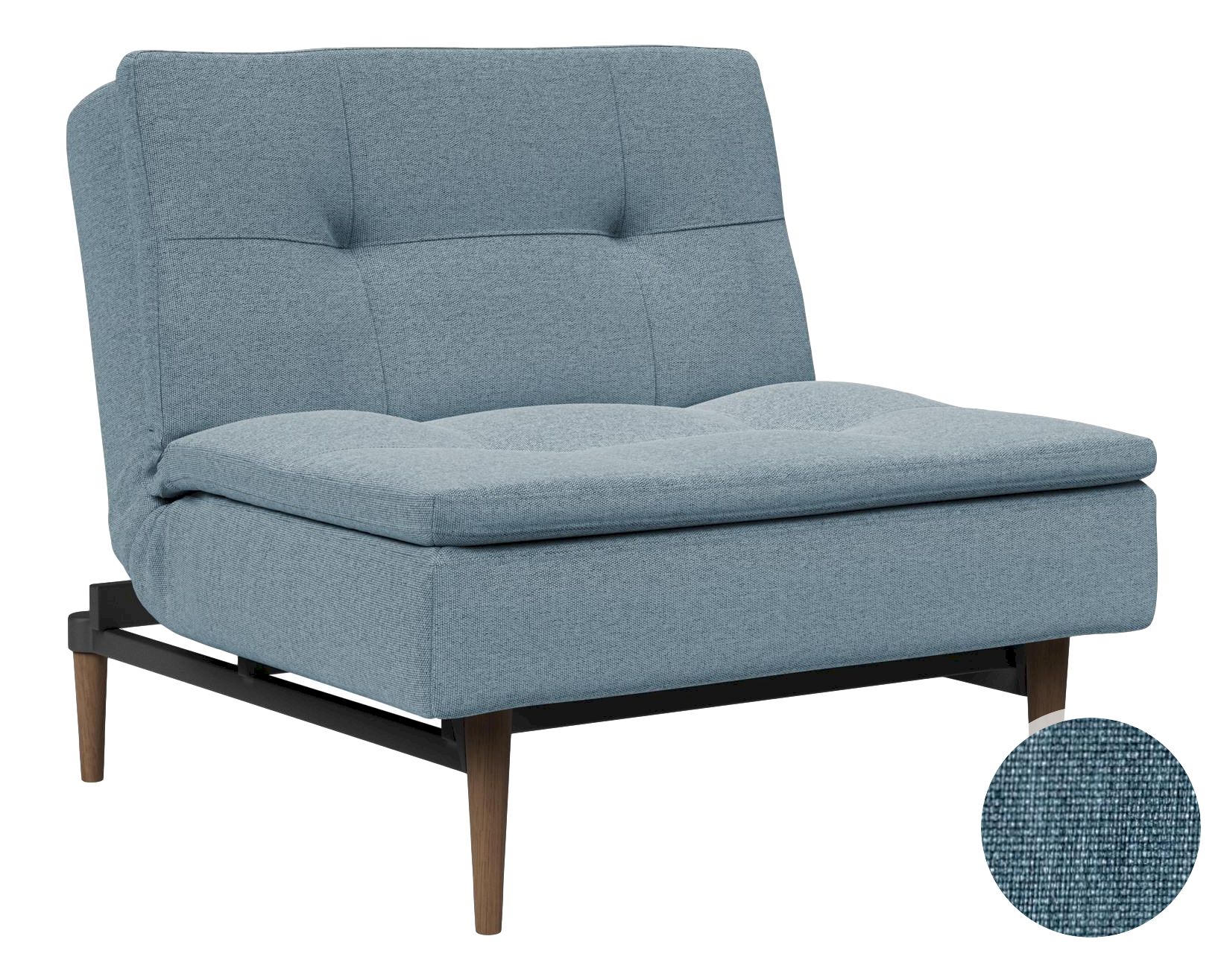 Innovation »Dublexo« Klappsessel Chrom/Matt Schwarz / 527 Mixed-Dance Natur / ohne Armlehne