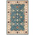 SAFAVIEH Antiquity Anderson Traditional Floral Wool Area Rug Blue/Beige 4 x 6