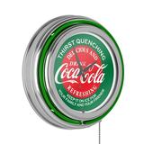 Red & Green Coca Cola Neon Clock - Two Neon Rings