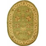 SAFAVIEH Antiquity Lilibeth Traditional Floral Wool Area Rug Sage 4 6 x 6 6 Oval