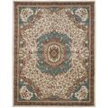 SAFAVIEH Classic Chandler Floral Bordered Wool Area Rug Ivory/Light Blue 4 x 6