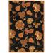 SAFAVIEH Chelsea Desi Floral Wool Runner Rug Black/Orange 2 6 x 12