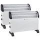 2 X 2000W Portable Electric Thermostat CONVECTOR Heater Winter 2KW Wall Mounted Fan