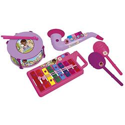 REIG/docmcstuffins - 5202-Xylophon Musikinstrumente-Set, Trommel, Alt Saxophon Saxofon Saxophonkoffer mit Doc Mc Stuffins Rassel