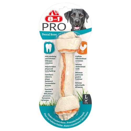 3 Stück Pro Dental Kauknochen L 8in1 Hundesnack