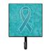 Caroline's Treasures Ribbon For Ovarian Cancer Awareness Leash Holder & Wall Hook Metal in Blue/Gray | 6.25 H x 4.25 W x 0.65 D in | Wayfair