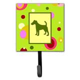 Caroline's Treasures Fox Terrier Leash Holder & Wall Hook Metal in Gray/Green | 6.25 H x 4.25 W x 0.65 D in | Wayfair CK1058SH4