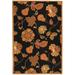 SAFAVIEH Chelsea Desi Floral Wool Area Rug Black/Orange 2 6 x 4